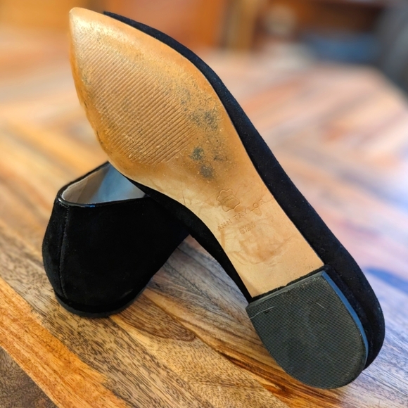 Ann Taylor Black Suede Loafer Shoes with Tassels Size 6.5 - Picture 4 of 4